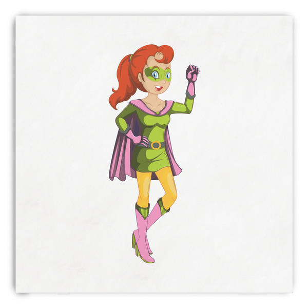 Custom Woman Superhero Paper Dinner Napkins