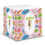Woman Superhero Sticky Note Cube (Personalized)
