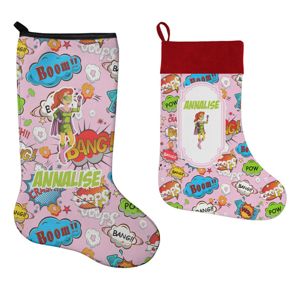 Woman Superhero Stockings - Side by Side compare