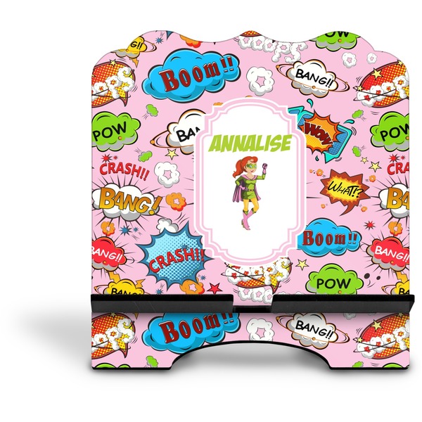 Woman Superhero Stylized Tablet Stand - Front without iPad