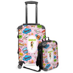 Woman Superhero Kids 2-Piece Luggage Set - Suitcase & Backpack (Personalized)