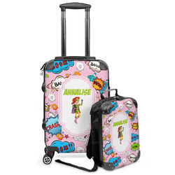 Woman Superhero Kids 2-Piece Luggage Set - Suitcase & Backpack (Personalized)