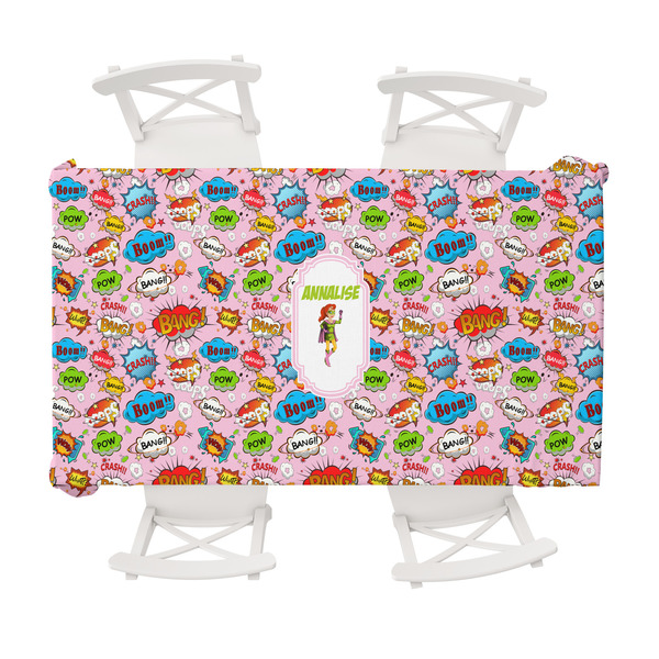 Custom Woman Superhero Tablecloth - 58"x102" (Personalized)