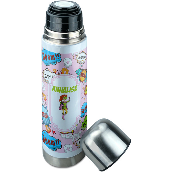 Woman Superhero Thermos - Lid Off