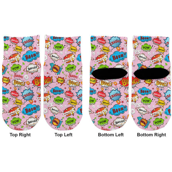 Woman Superhero Toddler Ankle Socks - Double Pair - Front and Back - Apvl