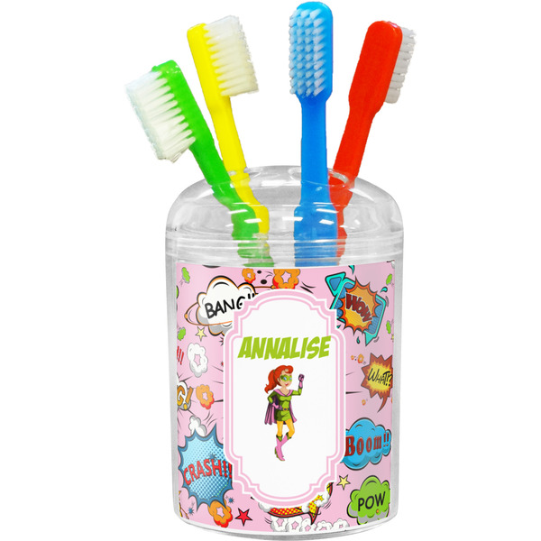 Custom Woman Superhero Toothbrush Holder (Personalized)