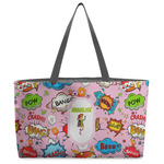 Woman Superhero Beach Totes Bag - w/ Black Handles (Personalized)