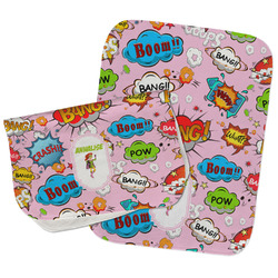 Woman Superhero Burp Cloths - Fleece - Set of 2 w/ Name or Text