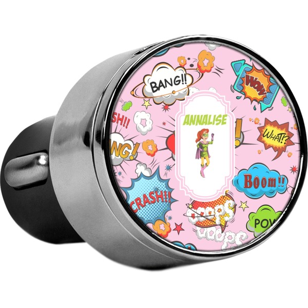 Custom Woman Superhero USB Car Charger (Personalized)