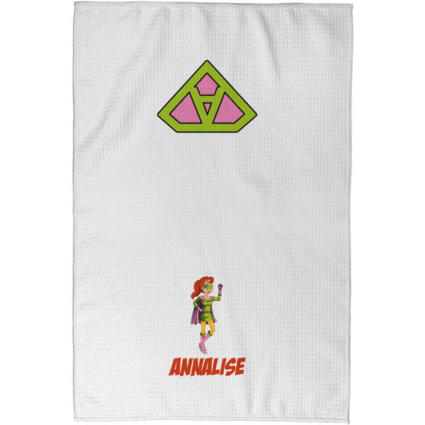 Woman Superhero Waffle Towel - Partial Print - Approval Image