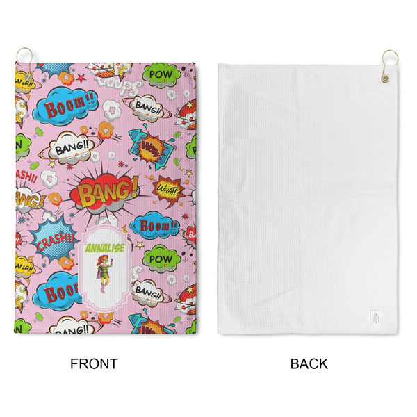 Woman Superhero Waffle Weave Golf Towel - Approval