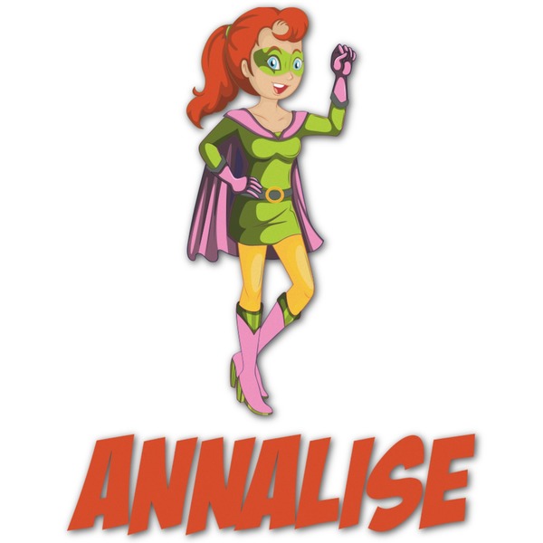 Custom Woman Superhero Graphic Decal - Large (Personalized)