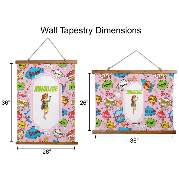 Woman Superhero Wall Hanging Tapestries - Parent/Sizing