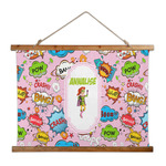 Woman Superhero Wall Hanging Tapestry - Wide (Personalized)