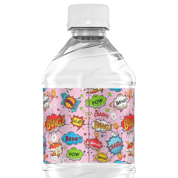 Woman Superhero Water Bottle Label - Back View