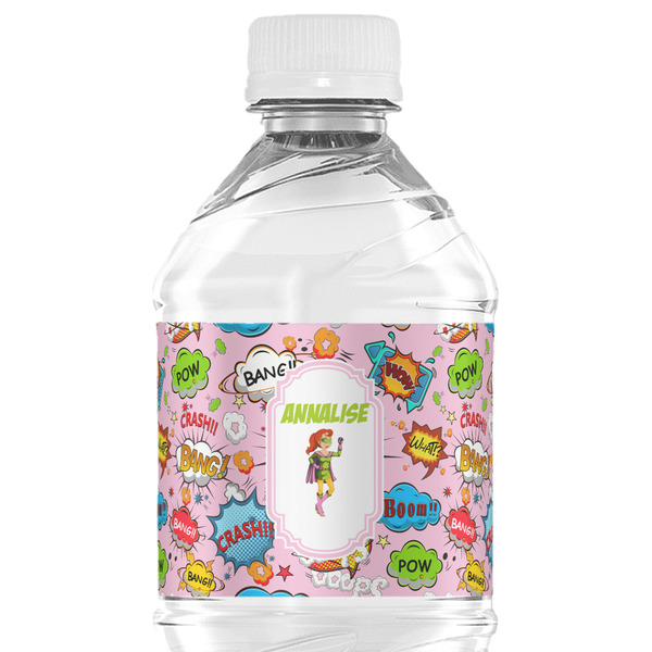 Custom Woman Superhero Water Bottle Labels - Custom Sized (Personalized)