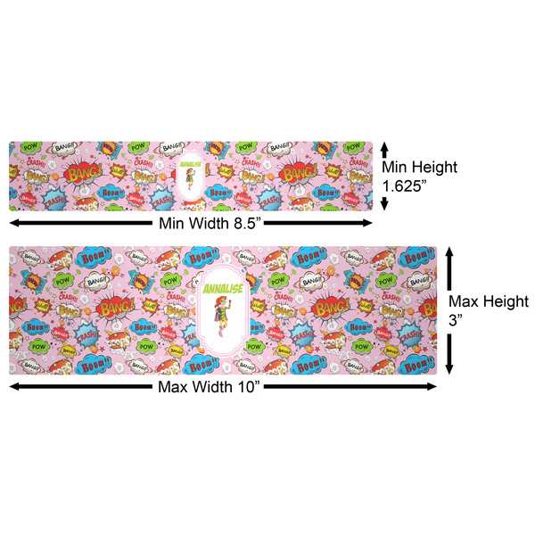 Woman Superhero Water Bottle Labels w/ Dimensions