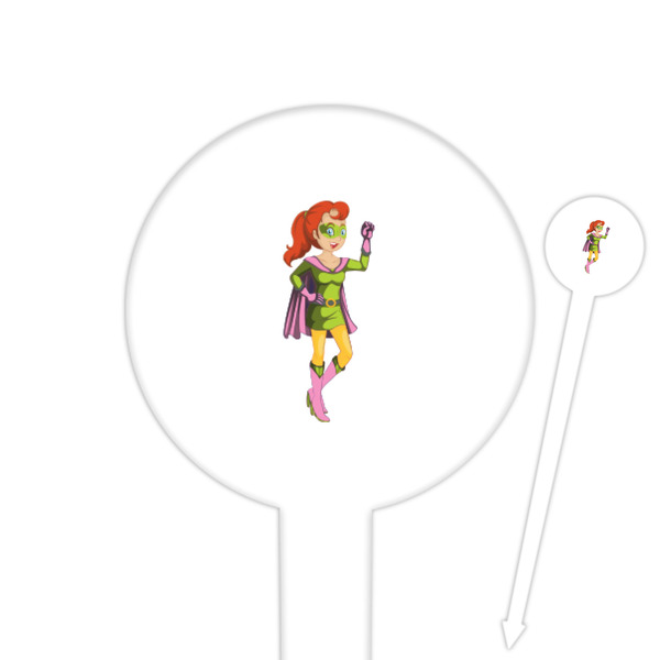 Custom Woman Superhero Round Plastic Food Picks