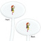 Woman Superhero White Plastic 7" Stir Stick - Double Sided - Oval - Front & Back