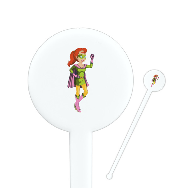 Custom Woman Superhero Round Plastic Stir Sticks