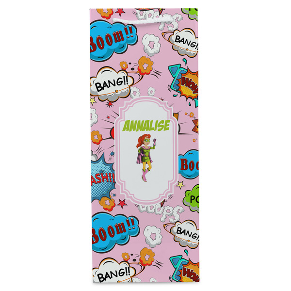 Woman Superhero Wine Gift Bag - Gloss - Front