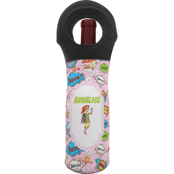 Custom Woman Superhero Wine Tote Bag (Personalized)