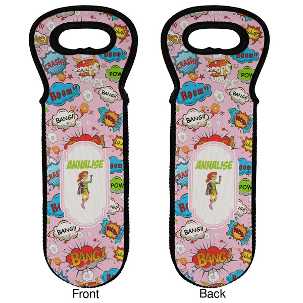 Woman Superhero Wine Tote Front & Back