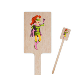 Woman Superhero 6.25" Rectangle Wooden Stir Sticks - Double Sided