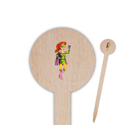 Woman Superhero Round Wooden Food Picks