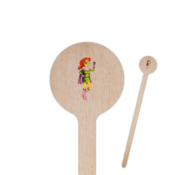 Custom Woman Superhero Round Wooden Stir Sticks