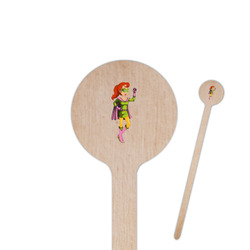 Woman Superhero 7.5" Round Wooden Stir Sticks - Single Sided