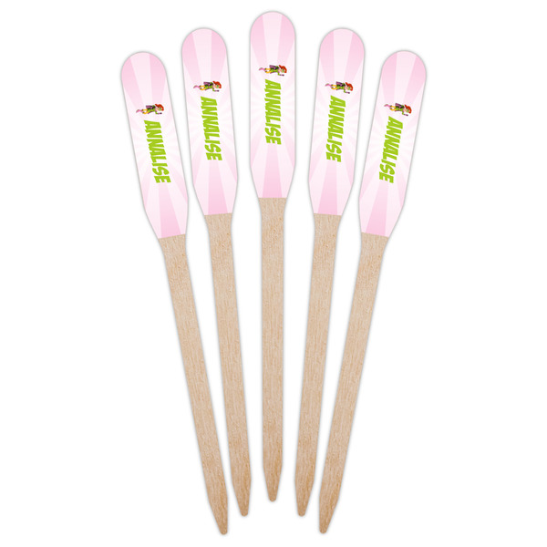 Woman Superhero Wooden Food Pick - Paddle - Fan View