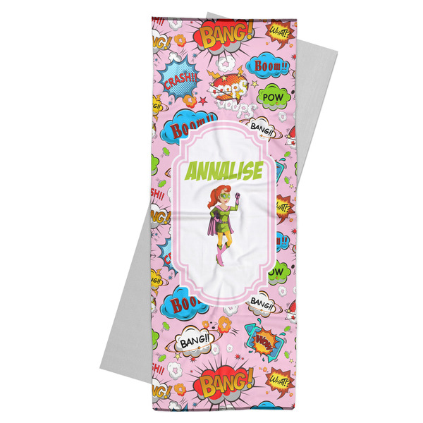 Custom Woman Superhero Yoga Mat Towel (Personalized)