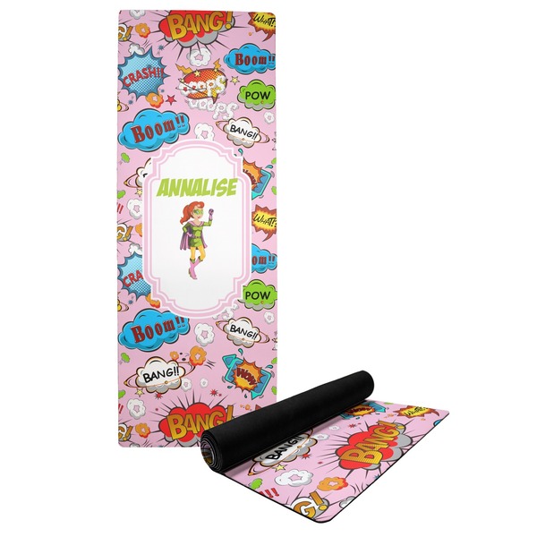 Custom Woman Superhero Yoga Mat (Personalized)