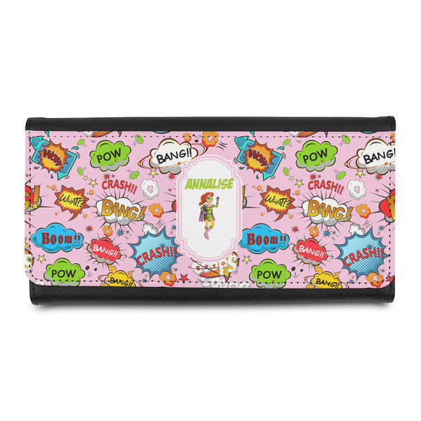 Custom Woman Superhero Leatherette Ladies Wallet (Personalized)