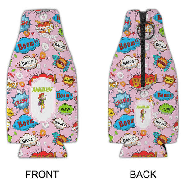 Woman Superhero Zipper Bottle Cooler - APPROVAL