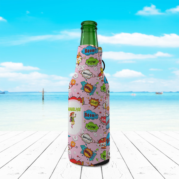 Woman Superhero Zipper Bottle Cooler - LIFESTYLE