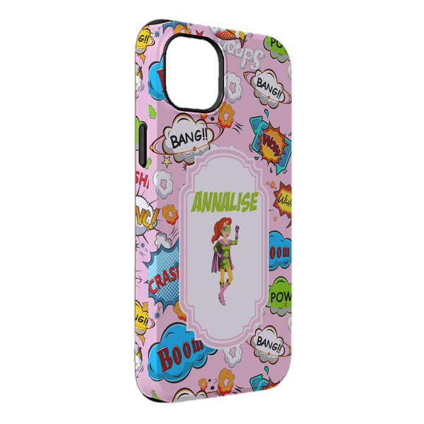 Custom Woman Superhero iPhone Case - Rubber Lined - iPhone 14 Plus (Personalized)