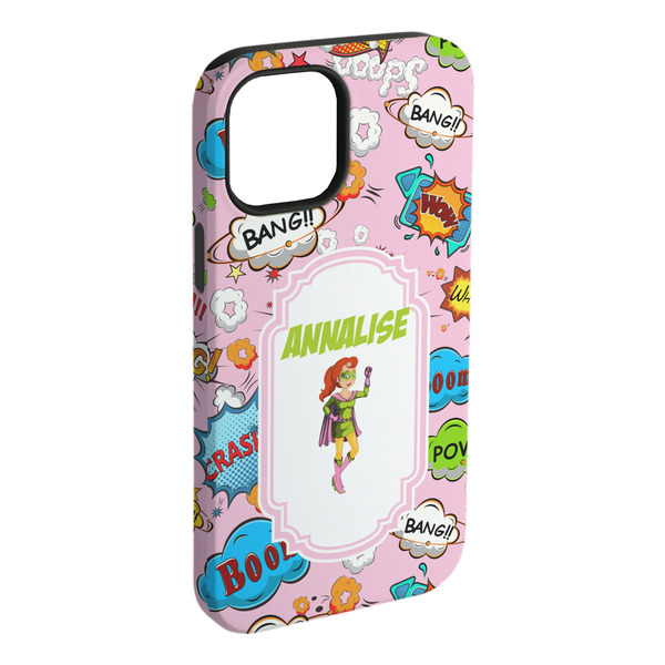 Custom Woman Superhero iPhone Case - Rubber Lined (Personalized)