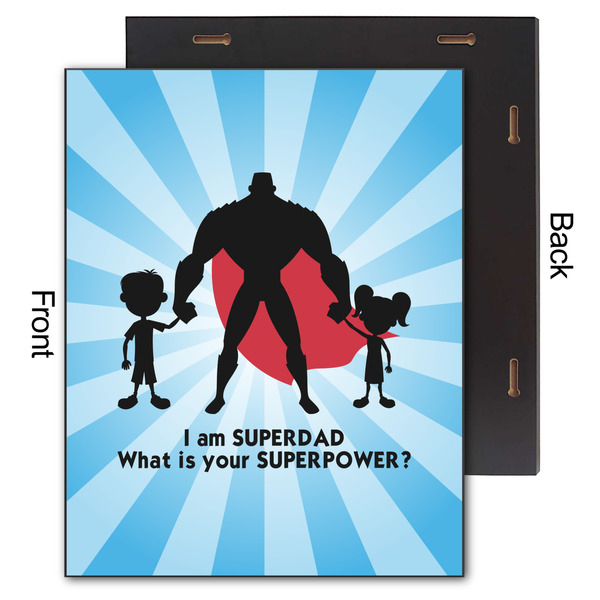 Super Dad 11x14 Wood Print - Front & Back View