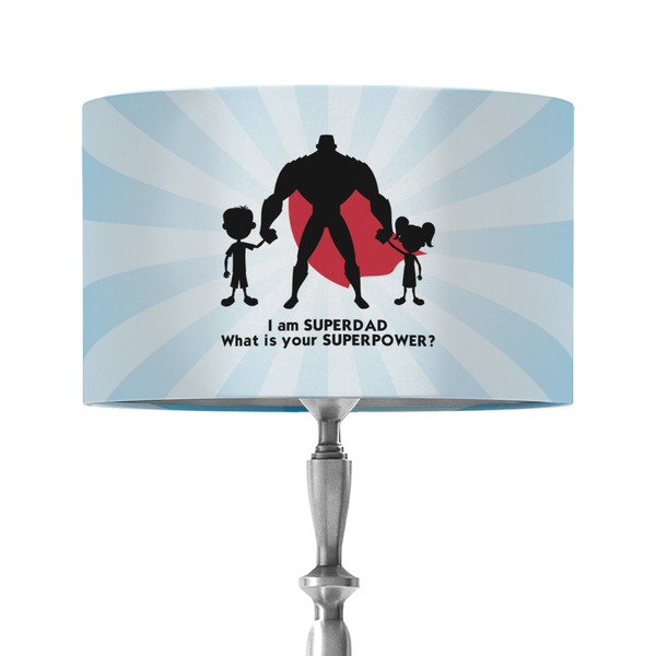 Super Dad 12" Drum Lampshade - ON STAND (Fabric)