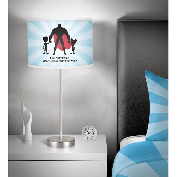 Super Dad 13 inch drum lamp shade - in room