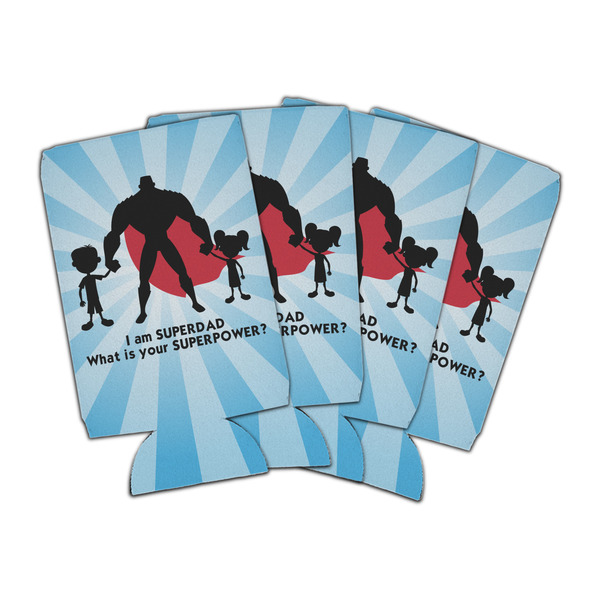 Custom Super Dad Can Cooler (16 oz) - Set of 4