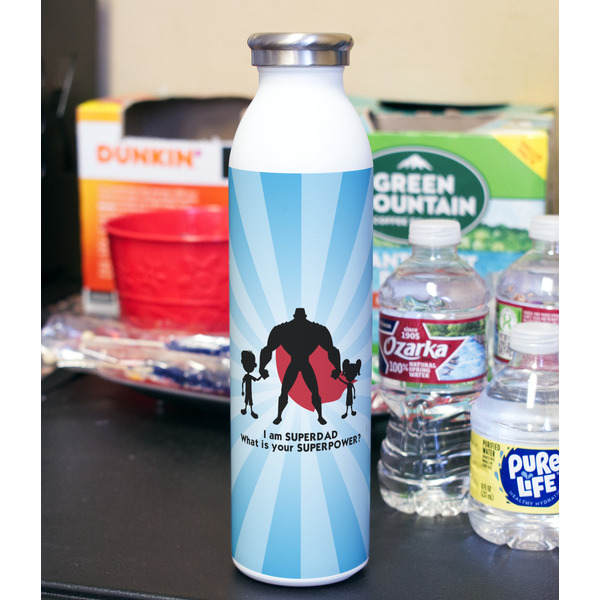 Super Dad 20oz Water Bottles - Full Print - In Context
