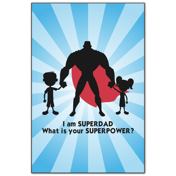Custom Super Dad Wood Print - 20x30