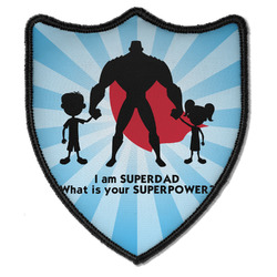 Super Dad Iron On Shield Patch B