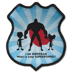 Super Dad Iron On Shield Patch C