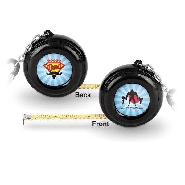 Super Dad 6-Ft Pocket Tape Measure with Carabiner Hook - Front and Back
