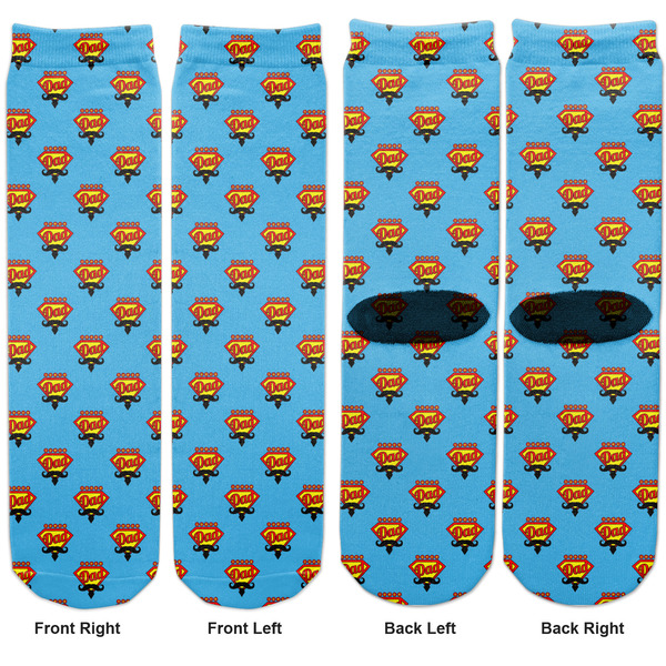 Super Dad Adult Crew Socks - Double Pair - Front and Back - Apvl