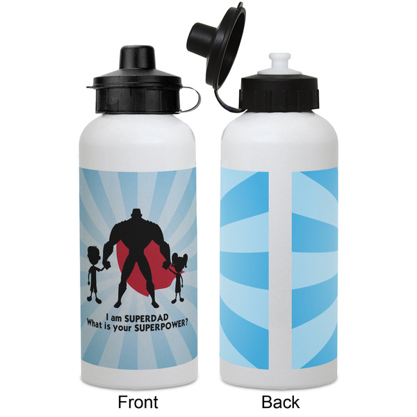 Super Dad Aluminum Water Bottle - White APPROVAL